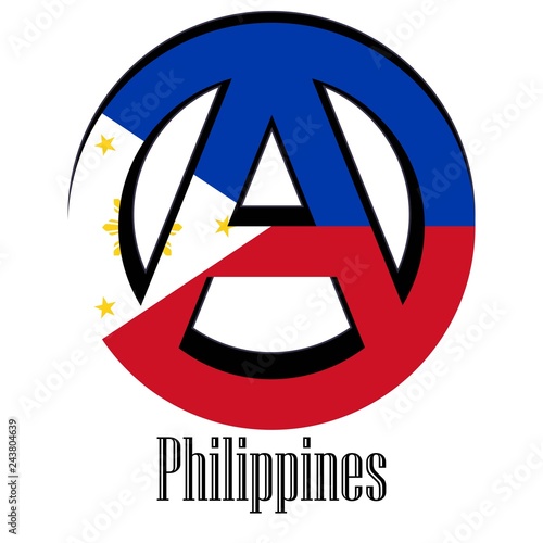 Flag of Philippines of the world in the form of a sign of anarchy