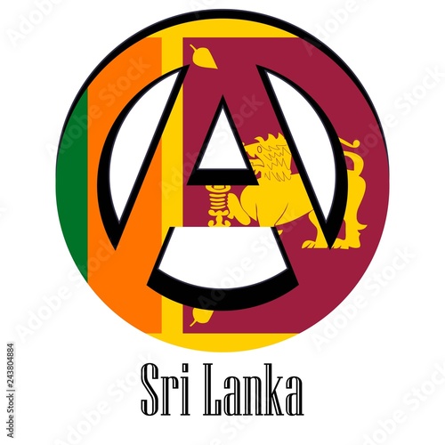 Flag of Sri Lanka of the world in the form of a sign of anarchy