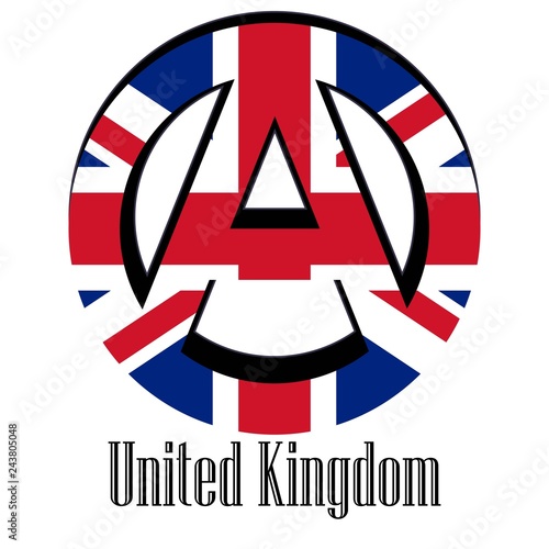 Flag of United Kingdom of the world in the form of a sign of anarchy