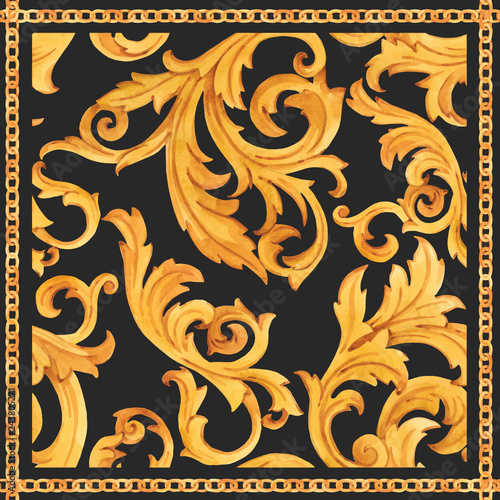 Golden baroque rich luxury vector pattern © zenina