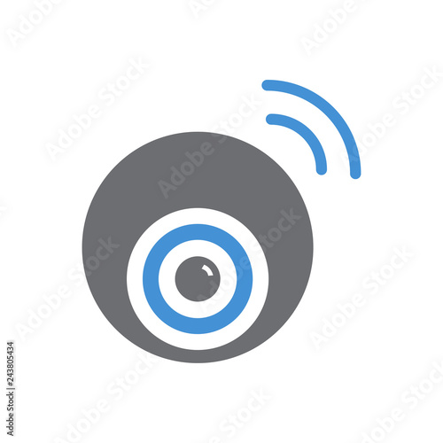 Smart wireless ip camera icon on white background for graphic and web design, Modern simple vector sign. Internet concept. Trendy symbol for website design web button or mobile app