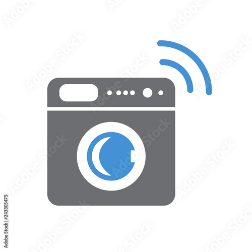 Smart washing machine icon on white background for graphic and web design, Modern simple vector sign. Internet concept. Trendy symbol for website design web button or mobile app