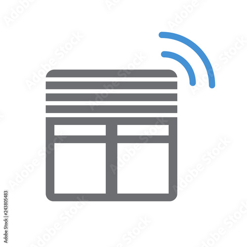 Smart curtains control icon on white background for graphic and web design, Modern simple vector sign. Internet concept. Trendy symbol for website design web button or mobile app