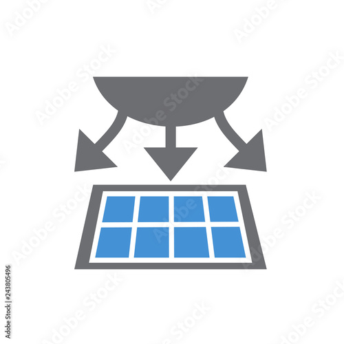 Smart home sun panel charge icon on white background for graphic and web design, Modern simple vector sign. Internet concept. Trendy symbol for website design web button or mobile app