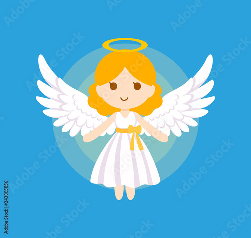 Cute angel bless vector illustration.