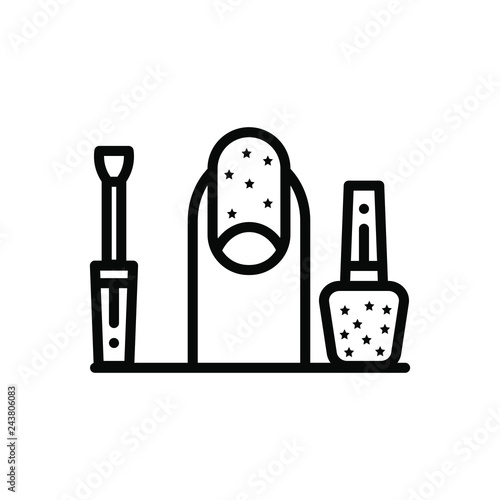 Black line icon for nail color 