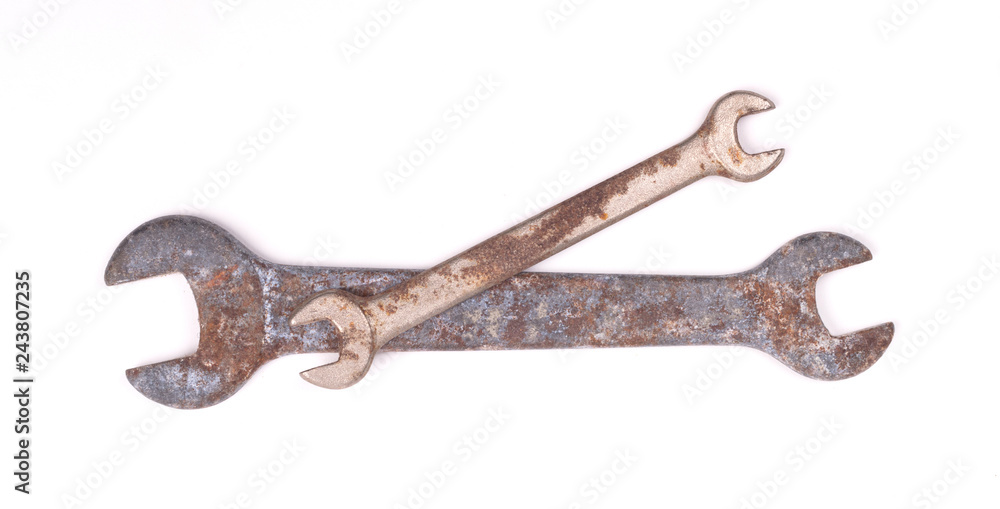 Old wrenches isolated Old wrenches isolated