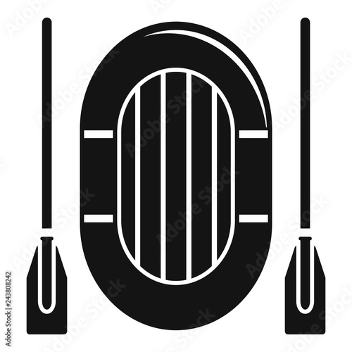 Rubber boat paddle icon. Simple illustration of rubber boat paddle vector icon for web design isolated on white background