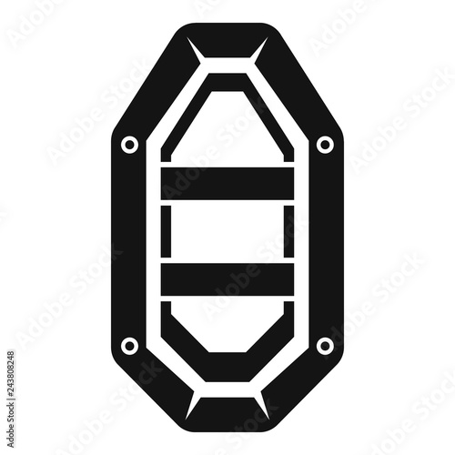 Fishing rubber boat icon. Simple illustration of fishing rubber boat vector icon for web design isolated on white background