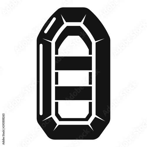 Inflatable boat icon. Simple illustration of inflatable boat vector icon for web design isolated on white background