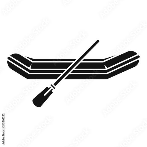 Side rubber boat icon. Simple illustration of side rubber boat vector icon for web design isolated on white background