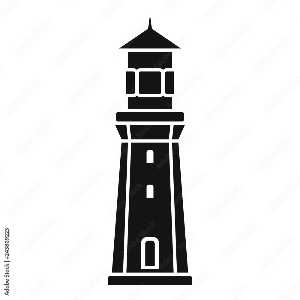 Port lighthouse icon. Simple illustration of port lighthouse vector icon for web design isolated on white background