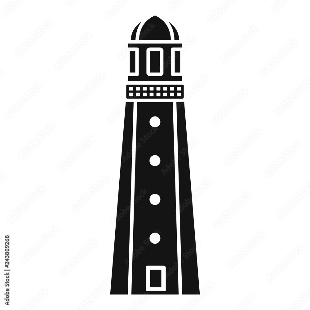 Harbor lighthouse icon. Simple illustration of harbor lighthouse vector icon for web design isolated on white background