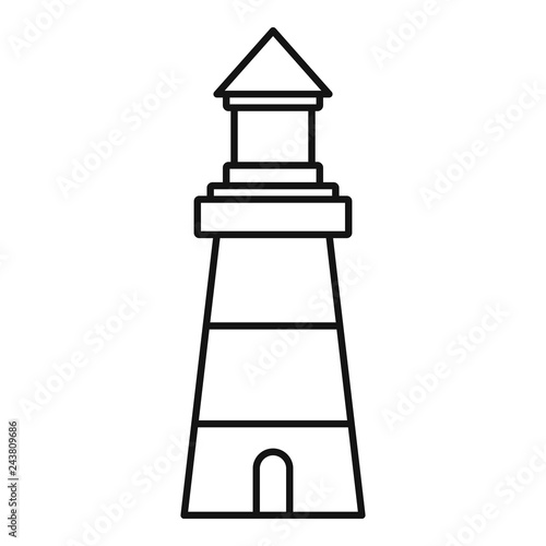 Lighthouse building icon. Outline lighthouse building vector icon for web design isolated on white background
