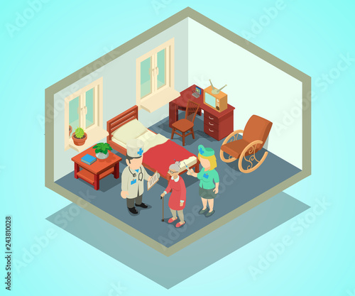 Chamber concept banner. Isometric banner of chamber vector concept for web, giftcard and postcard