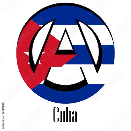 Flag of Cuba of the world in the form of a sign of anarchy
