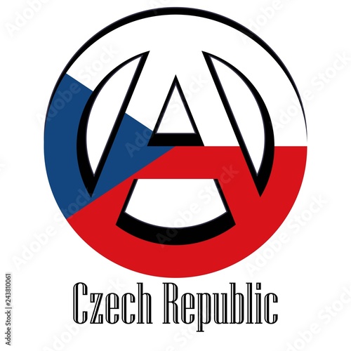 Flag of Czech Republic of the world in the form of a sign of anarchy