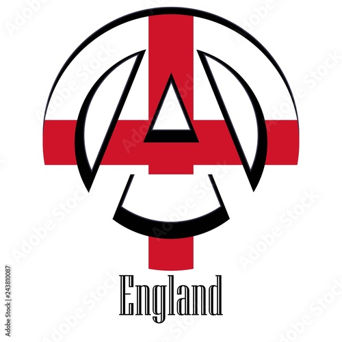 Flag of England of the world in the form of a sign of anarchy