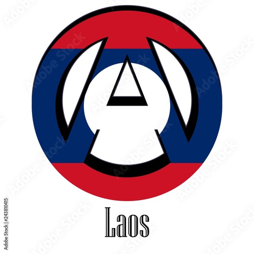 Flag of Laos of the world in the form of a sign of anarchy
