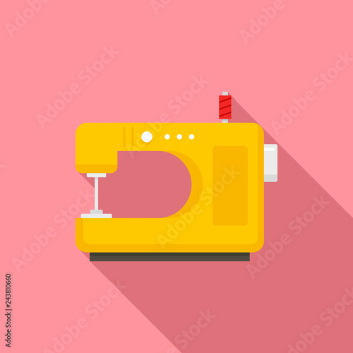 Home sew machine icon. Flat illustration of home sew machine vector icon for web design
