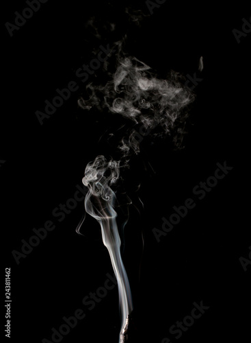 jet of smoke on a black background