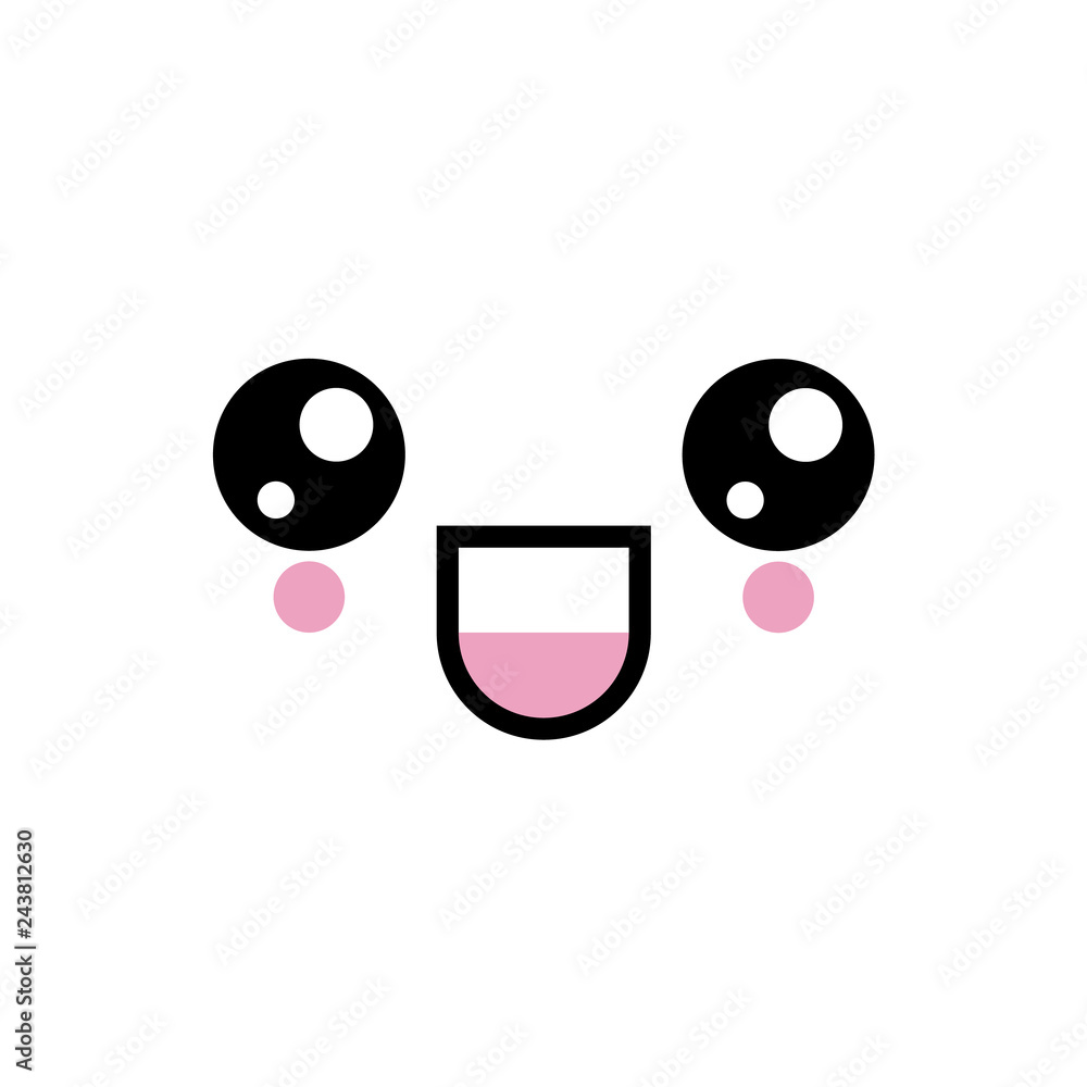 Happy Kawaii Eyes, Cute Japanese Emoticons / Emojis vector de Stock | Adobe  Stock