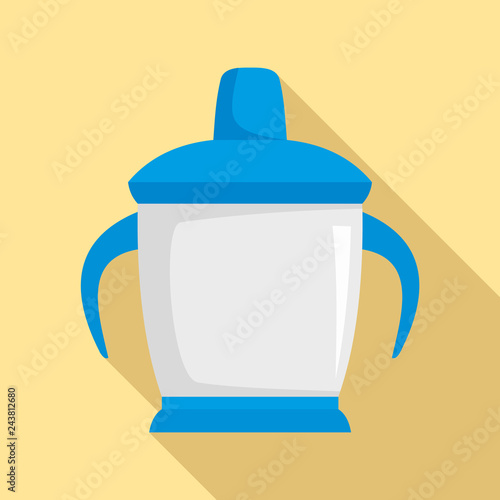 Sippy cup icon. Flat illustration of sippy cup vector icon for web design