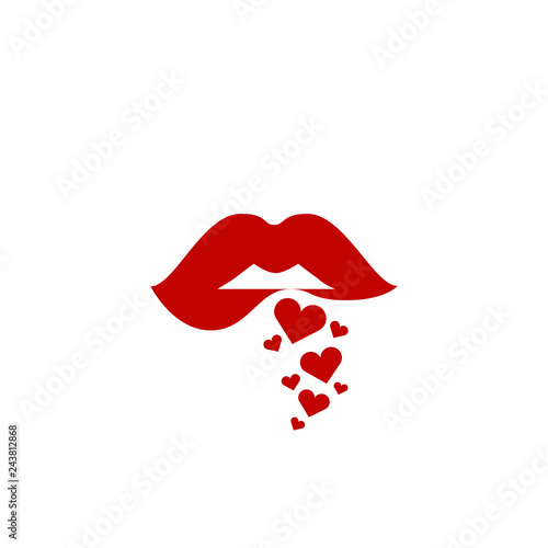 Sexy lips with hearts