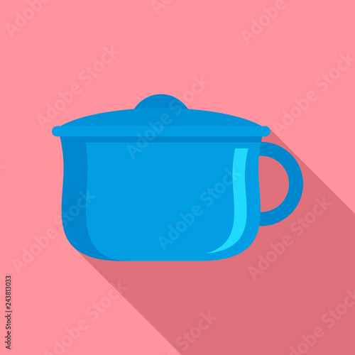 Blue baby potty icon. Flat illustration of blue baby potty vector icon for web design