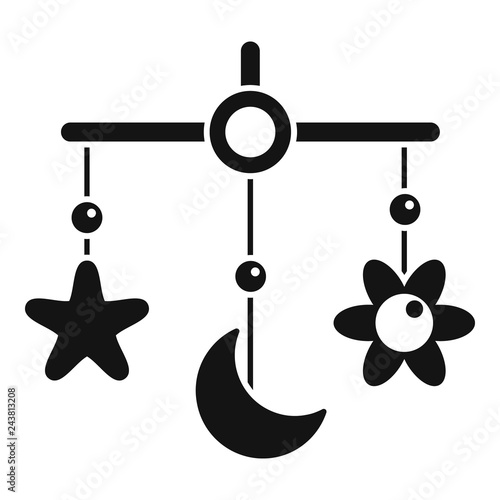 Baby crib toy icon. Simple illustration of baby crib toy vector icon for web design isolated on white background