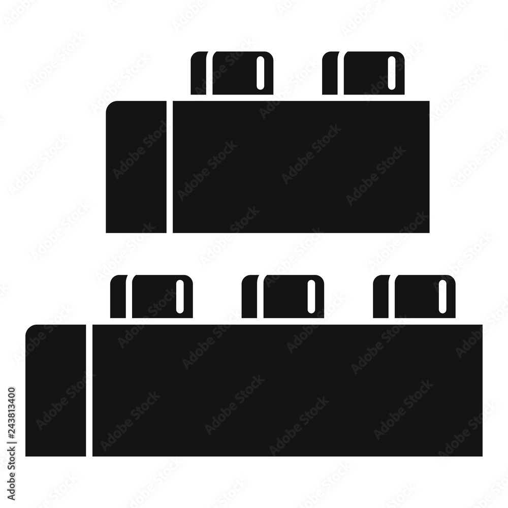 Kid constructor piece icon. Simple illustration of kid constructor piece vector icon for web design isolated on white background Kid constructor piece icon. Simple illustration of kid constructor piece vector icon for web design isolated on white background