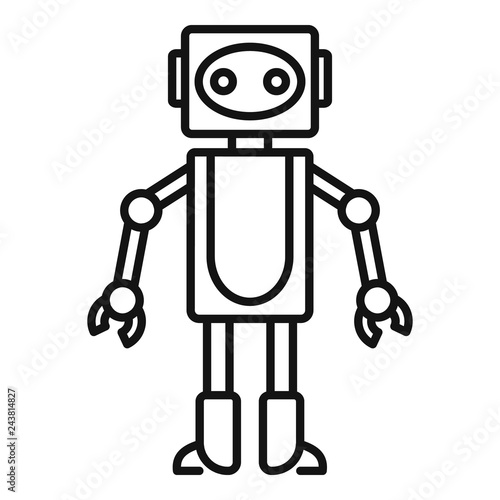 Robot toy icon. Outline robot toy vector icon for web design isolated on white background