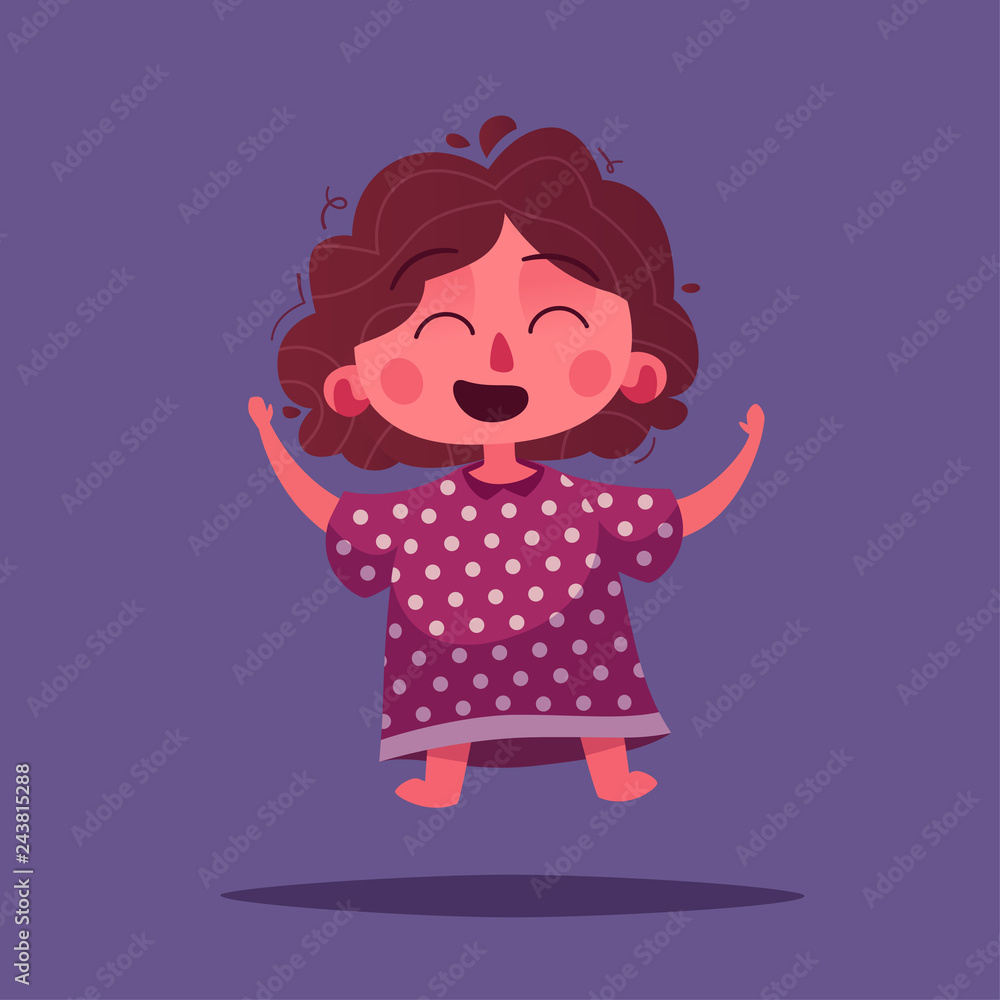 Fototapeta premium Adorable child character. Cartoon vector illustration