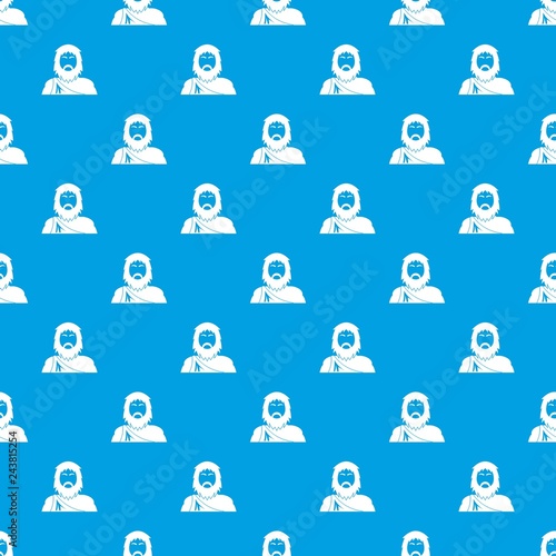 Neanderthal pattern vector seamless blue repeat for any use