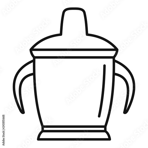 Sippy cup icon. Outline sippy cup vector icon for web design isolated on white background