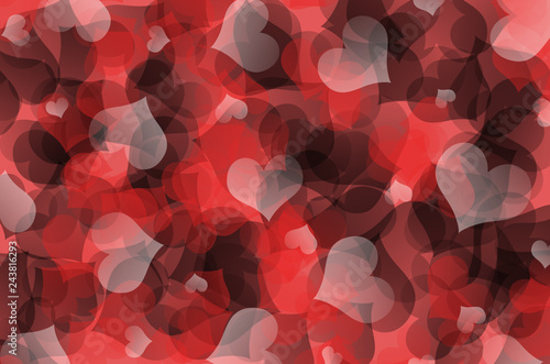 Hearts concept of Valentine Day on the dark stone background