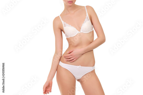 young girl with a beautiful body in underwear