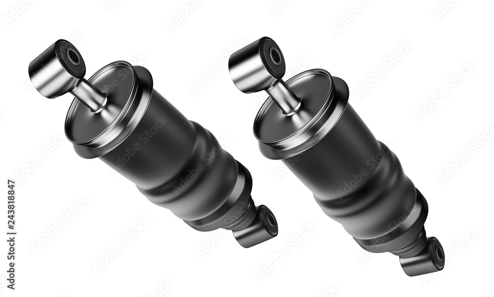 3D rendering. Trucks Cabin Shock Absorber, New auto parts, spare parts Cabinedemper. Spare parts for shop, aftermarket OEM for cargo car. 3D rendering. Trucks Cabin Shock Absorber, New auto parts, spare parts Cabinedemper. Spare parts for shop, aftermarket OEM for cargo car.