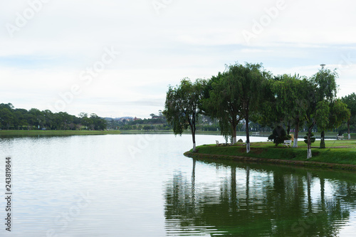 lake at the city landscape