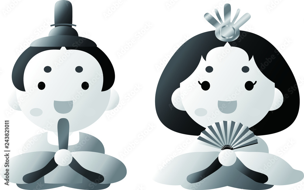 Japanese Monochrome Gradation Hina dolls Japanese Monochrome Gradation Hina dolls