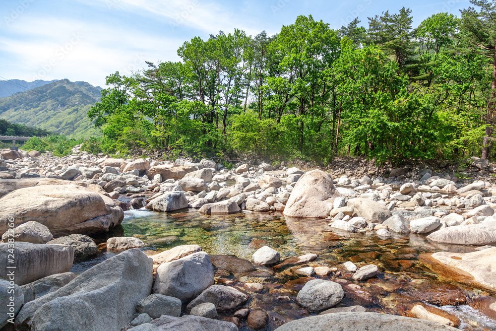 River in Seoraksan National Park in South Korea, a popular destination for travel in Asia