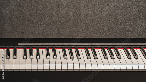 Beautiful close-up of piano keys  selective focus