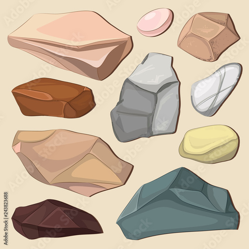 Set of color stones