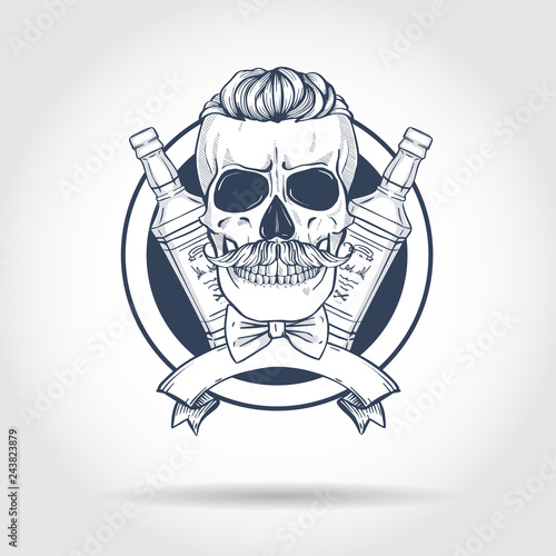 Sketch, barman skull