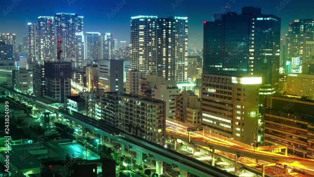 東京ベイエリア夜景のタイムラプス 東京ベイエリア夜景のタイムラプス
