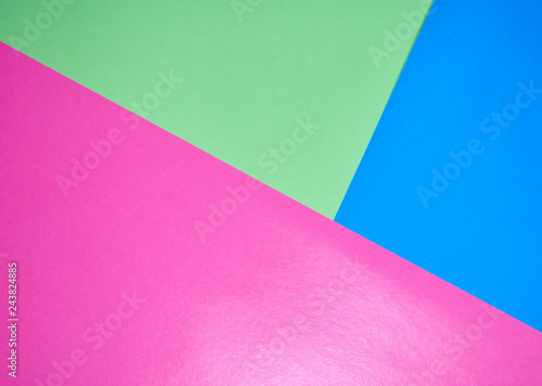 texture background of fashionable pastel color with top view, minimal concept, flat lay: pink, lime, blue