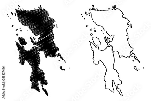 Eastern Visayas Region (Regions and provinces of the Philippines, Republic of the Philippines) map vector illustration, scribble sketch Region VIII map photo