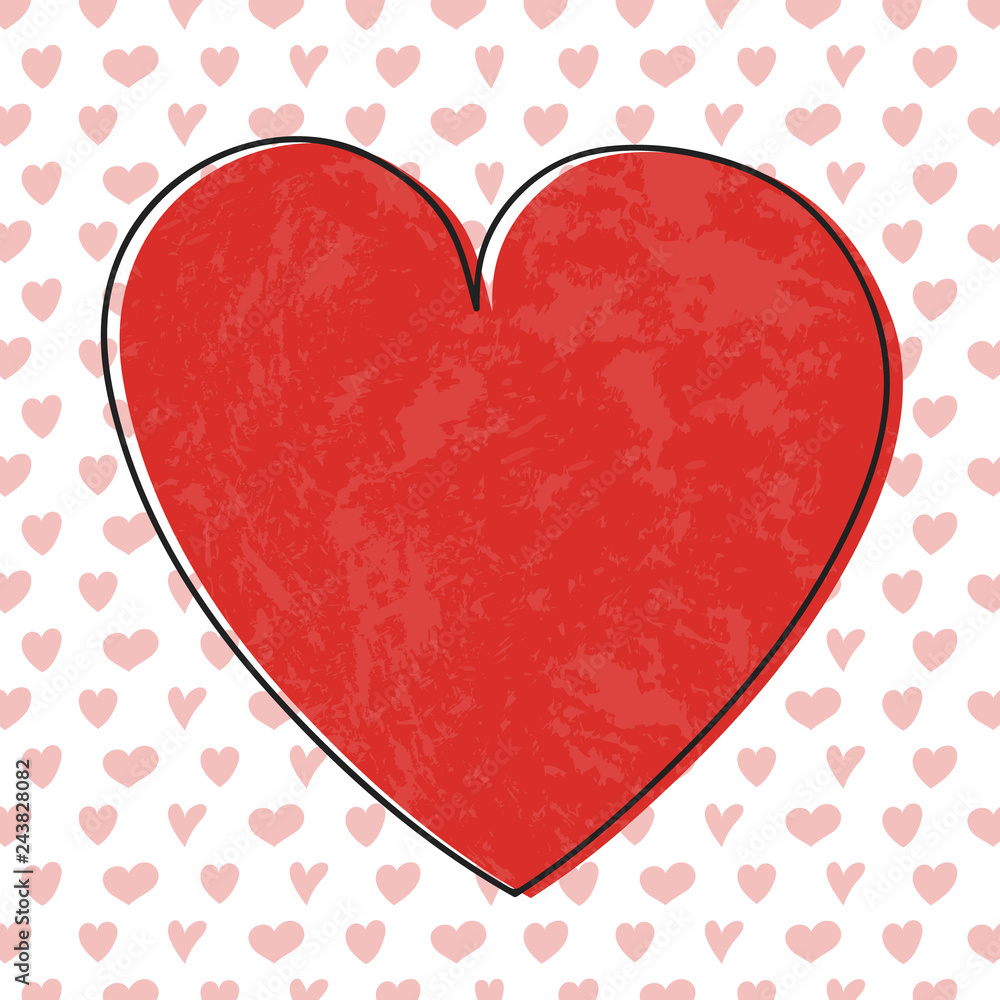Empty background with hand drawn hearts - Valentine's Day, Mother's Day and Women's Day concept. Vector Empty background with hand drawn hearts - Valentine's Day, Mother's Day and Women's Day concept. Vector