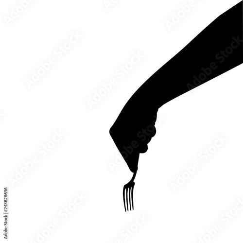 plug in hand silhouette, vector graphic isolated on white background