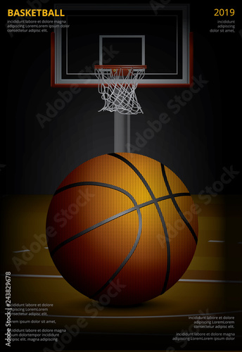 Basketball Poster Advertising Vector Illustration